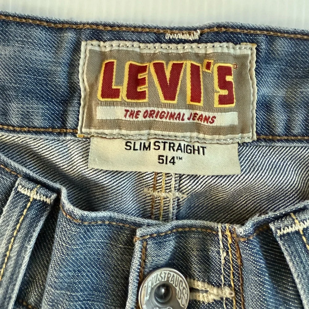 Levi’s 514 Jeans Mens 31‎ x 32 Blue Slim Straight Flap Pocket Denim